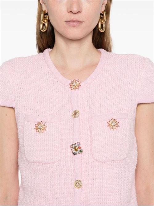 Top in maglia con bottoni gioiello SELF PORTRAIT | PF24127TPINK